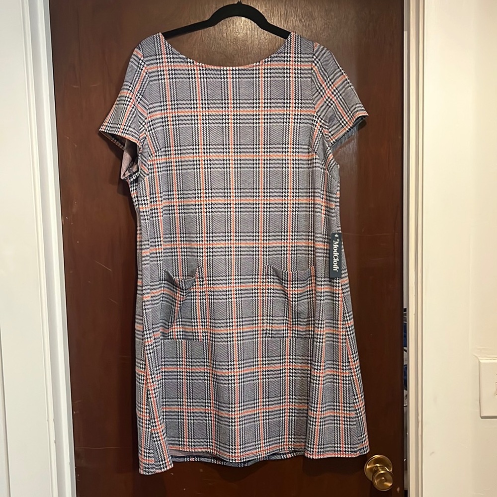 Blue Plaid Shift Dress